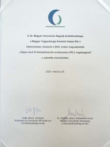 innovációs nagydíj oklevél