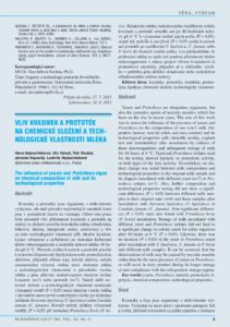 The influence of yeasts and Prototheca algae on chemical composition of milk CZ pdf