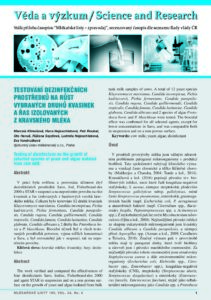 testing of disinfectans on the growth of algae CZ pdf